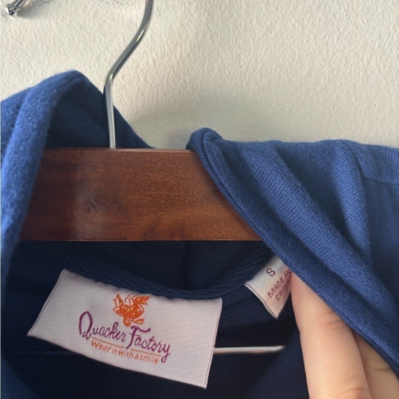 Quacker Factory navy blue zip up vest size S - Picture 4 of 5